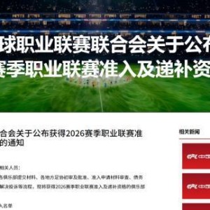 华体会官方-中足联公布2026赛季准入俱乐部名单 广西平果无缘